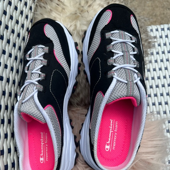 Champion Women's Black and Pink Mesh Sneakers - Picture 3 of 7